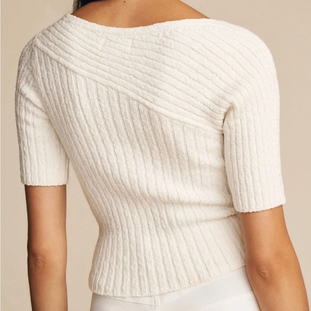 Anthropologie Maeve Ribbed Sweater Top Large - Picture 2 of 5